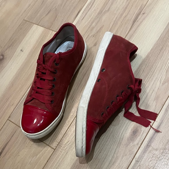 COPY - COPY - LANVIN suede & patent toe lace up casual sneaker shoe - Picture 2 of 3